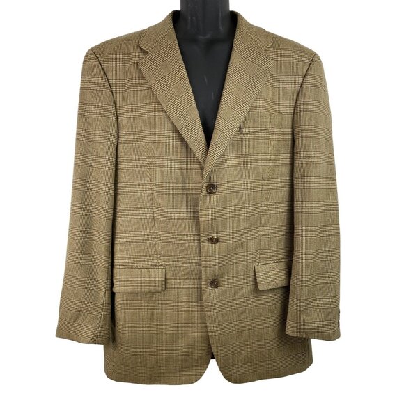 Mens Chaps By Ralph Lauren Glen Plaid Blazer Jacket Size 42T - Picture 1 of 15